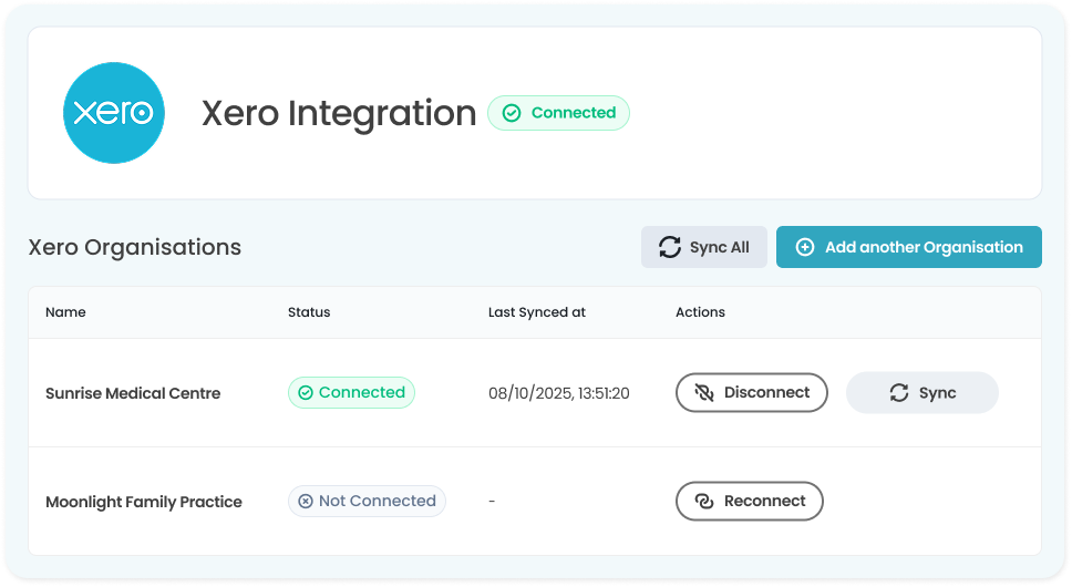 Calculate Xero integration